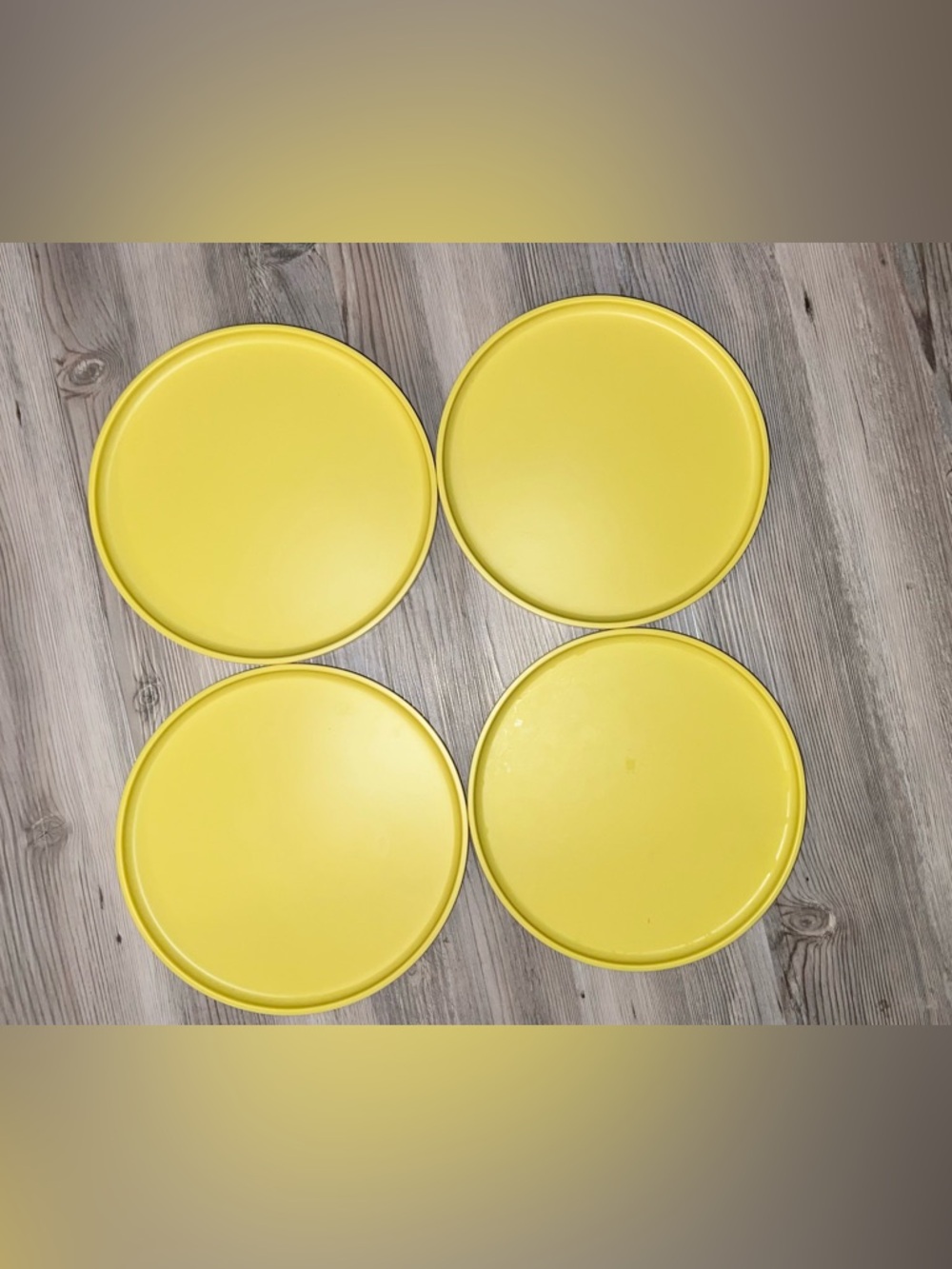 4 West Elm Aaron Probyn  Yellow  Melamine Plastic Plates 10”